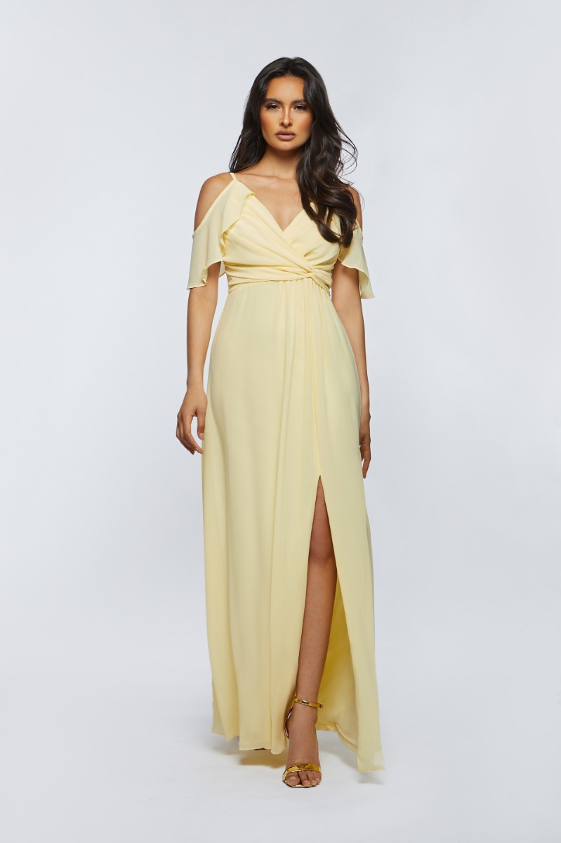 TFNC Keisha Yellow Maxi Dress