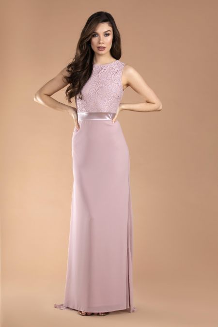 TFNC Halannah Lace Sleeveless Pale Mauve Maxi Dress