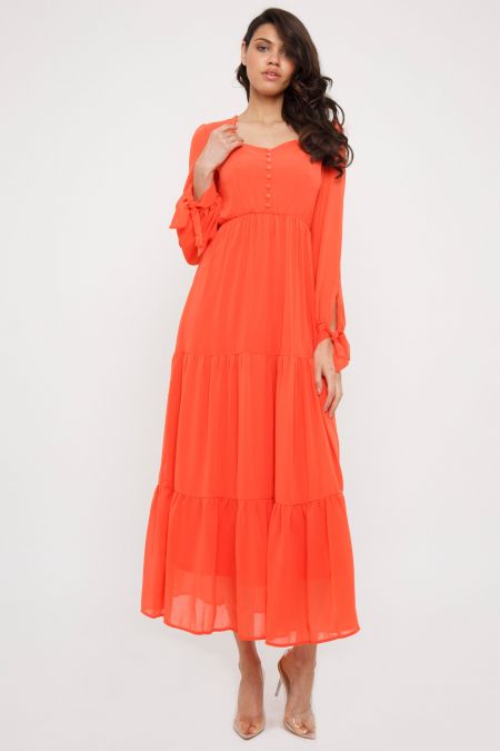 TFNC Reneen Orange Maxi Dress 