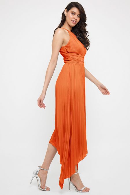 TFNC Morely Orange Hi-Lo Maxi Dress 