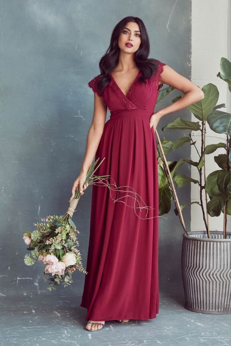 TFNC Whimsy Mulberry Maxi Dress 