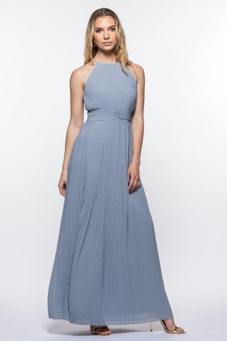TFNC Serene Blue Grey Maxi Dress