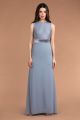 TFNC Halannah Lace Sleeveless Blue Grey Maxi Dress