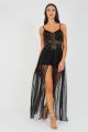 Lace & Beads Pihu Black Maxi Dress