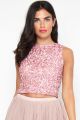 Lace & Beads Picasso Pink Sequin Top