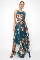 Lace & Beads Cosmos Green Floral Maxi Dress 