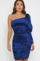 TFNC Zita Velvet Blue Mini Dress