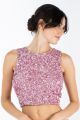 Lace & Beads Picasso Dark Pink Sequin Top