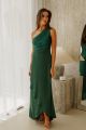 TFNC Delali One Shoulder Sequin Forest Green Maxi Dress