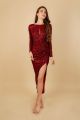 TFNC Hela  Burgundy Sequin Maxi Dress