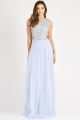 Lace & Beads Ariana Sleeveless Light Blue Embellished Maxi Dress