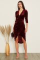 TFNC Jayda Burgundy Velvet Midi Dress 