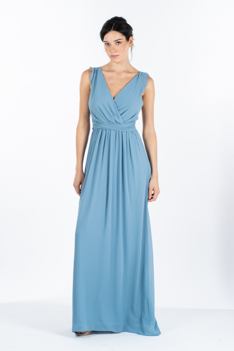 TFNC D0093 Niagra Blue Maxi Dress