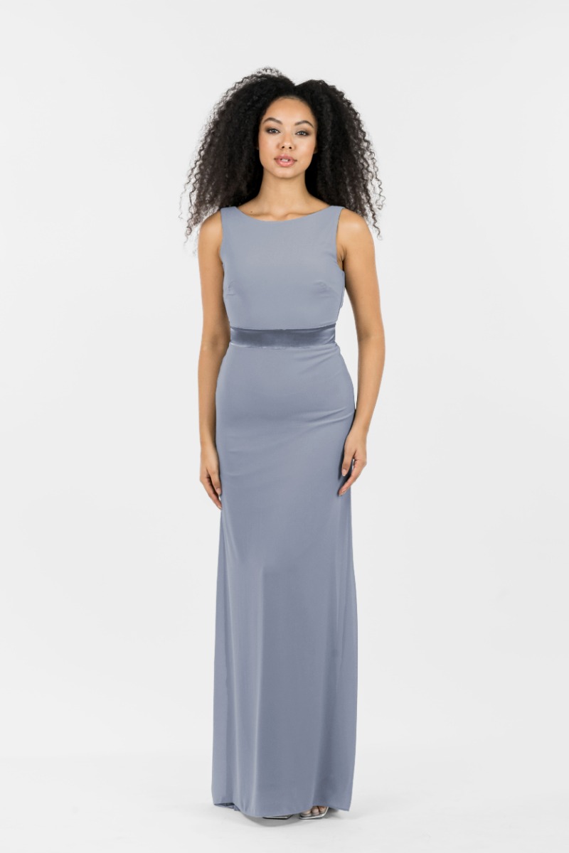 TFNC Halannah Grey Blue Maxi Dress